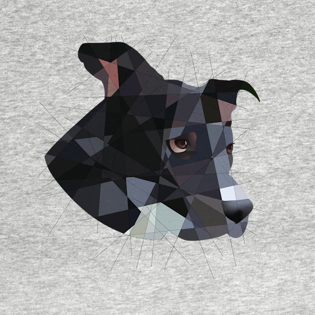 Geometric Black Dog by Blacklightco